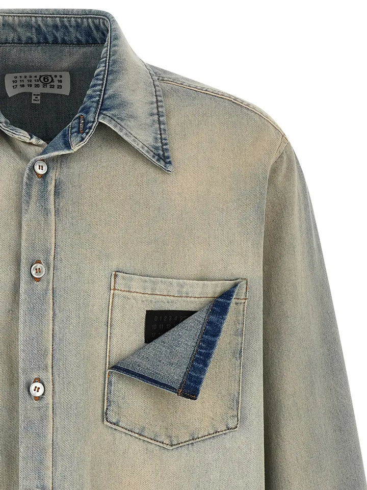 Mm6 Maison Margiela Blue Cotton Blouse