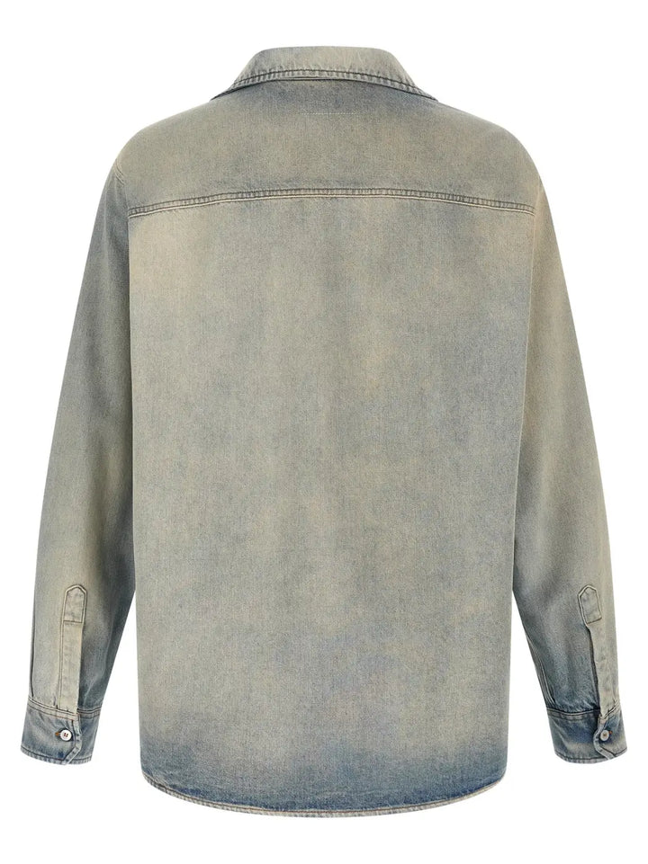 Mm6 Maison Margiela Blue Cotton Blouse