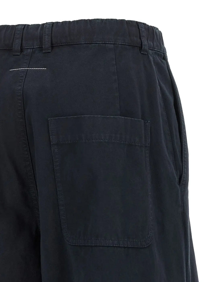 Mm6 Maison Margiela Blue Cotton Casual Pants