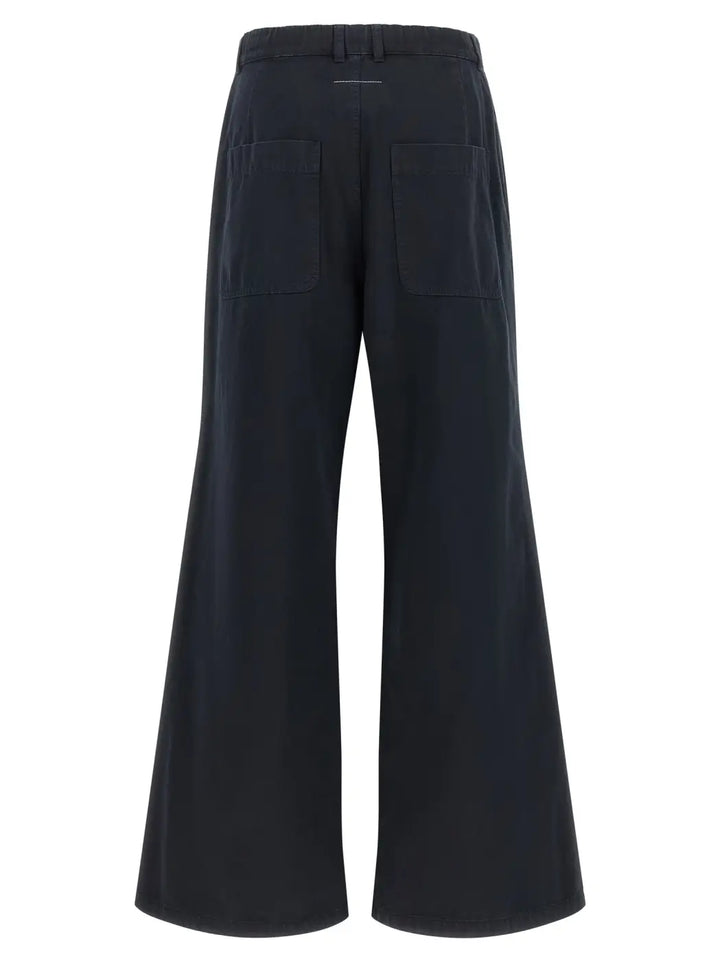 Mm6 Maison Margiela Blue Cotton Casual Pants
