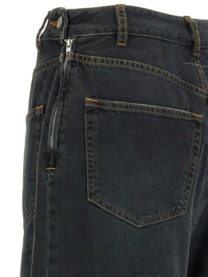 Mm6 Maison Margiela Blue Cotton Flared Jeans