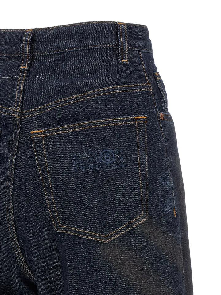 Mm6 Maison Margiela Blue Cotton High-waisted Jean