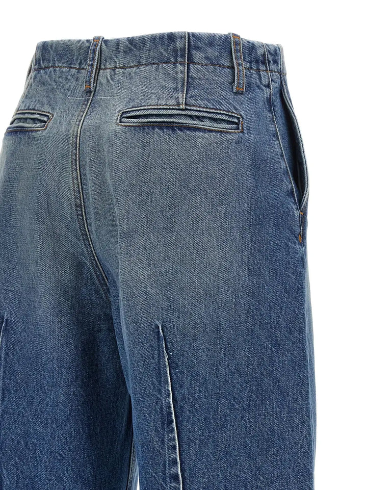 Mm6 Maison Margiela Blue Cotton High-waisted Jean