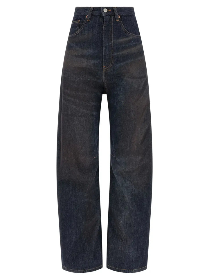 Mm6 Maison Margiela Blue Cotton High-waisted Jean