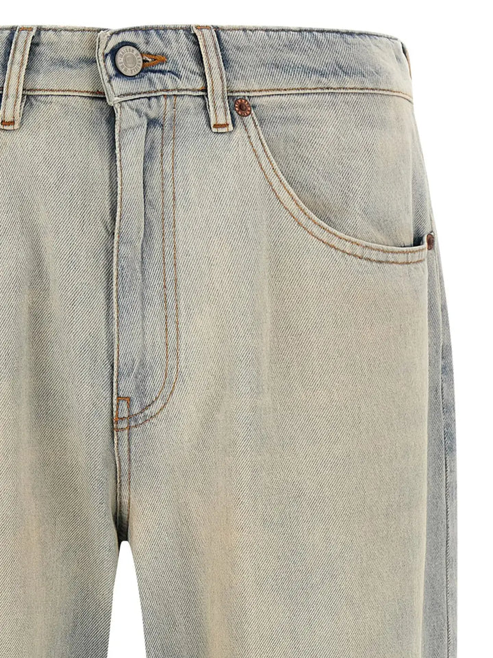 Mm6 Maison Margiela Blue Cotton Relaxed Fit Jeans