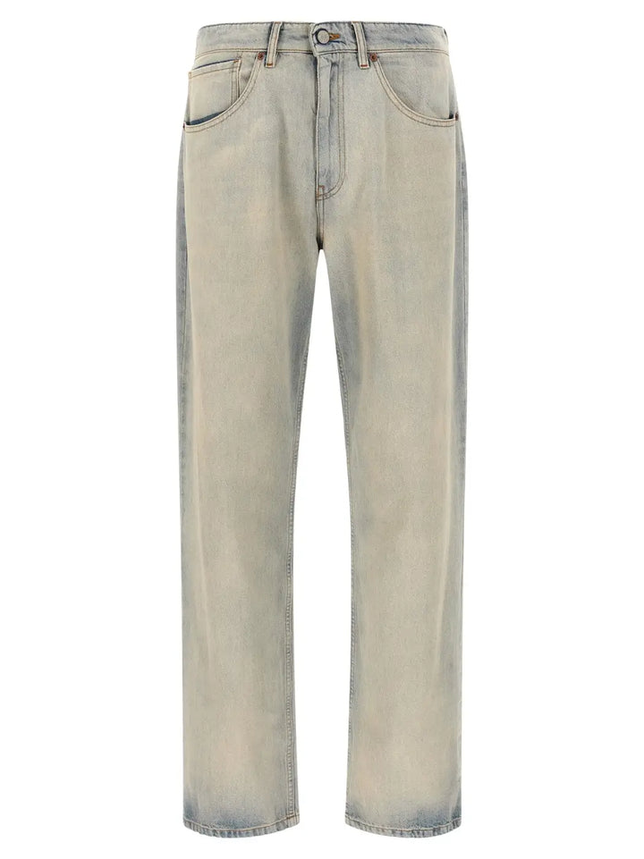 Mm6 Maison Margiela Blue Cotton Relaxed Fit Jeans