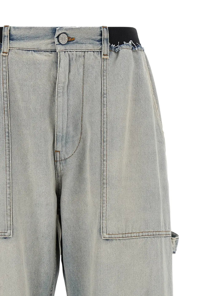 Mm6 Maison Margiela Blue Cotton Relaxed Fit Jeans