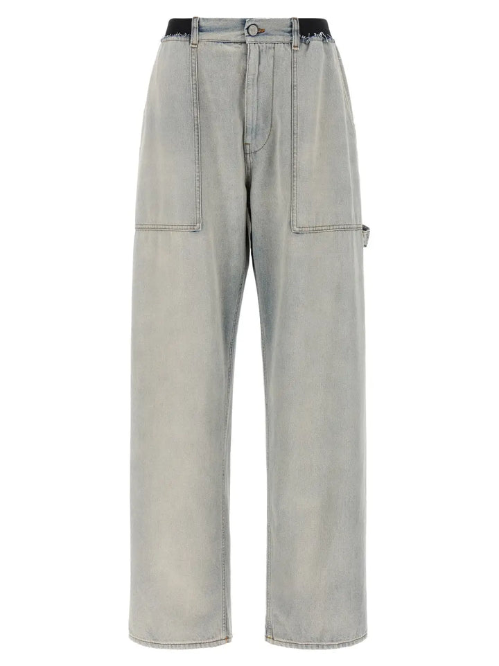 Mm6 Maison Margiela Blue Cotton Relaxed Fit Jeans