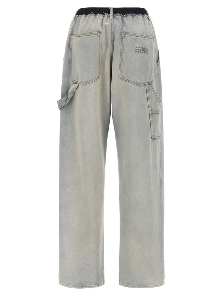 Mm6 Maison Margiela Blue Cotton Relaxed Fit Jeans
