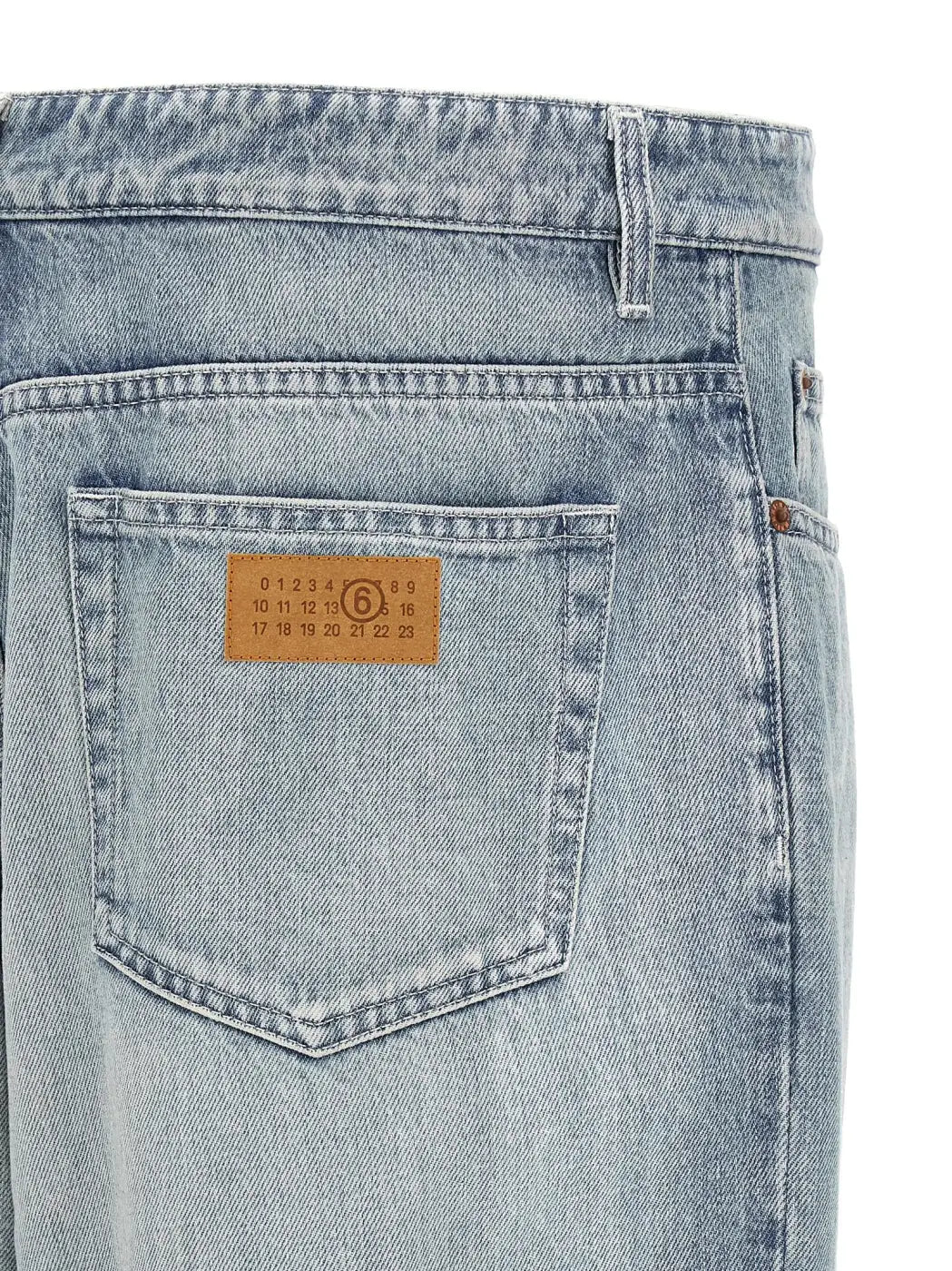 Mm6 Maison Margiela Blue Cotton Straight-leg Jeans