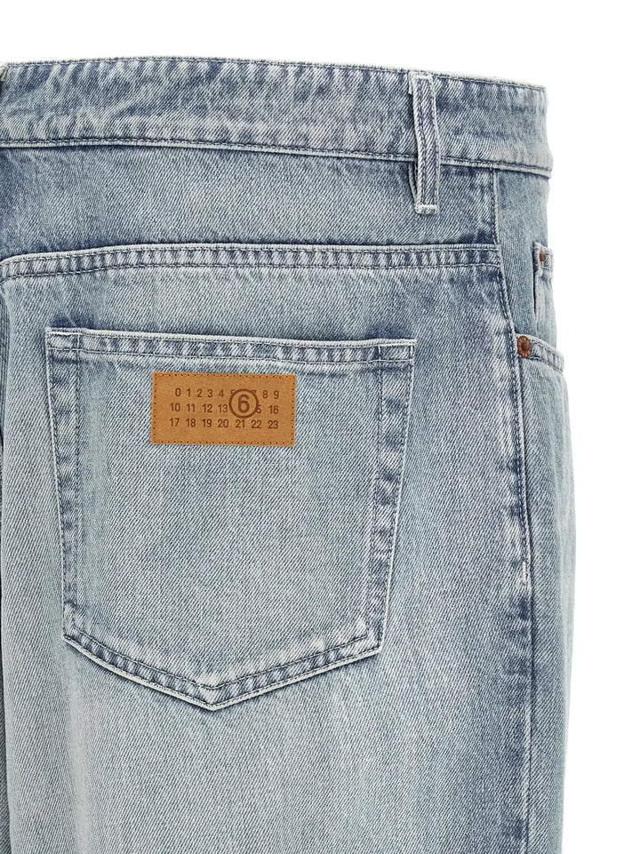 Mm6 Maison Margiela Blue Cotton Straight-leg Jeans