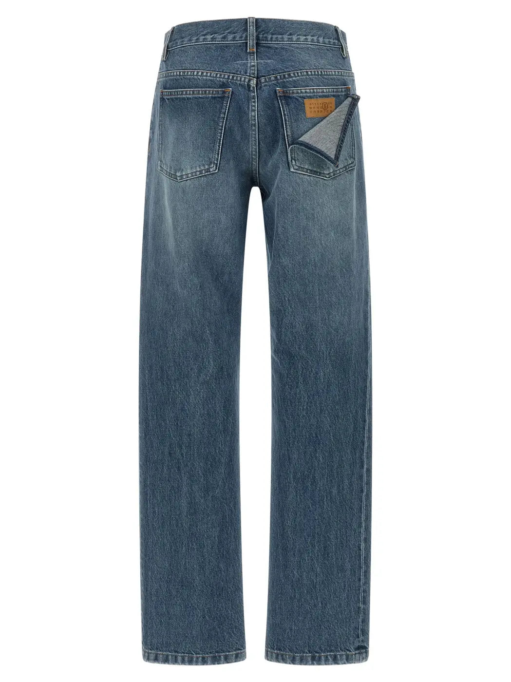 Mm6 Maison Margiela Blue Cotton Straight-leg Jeans