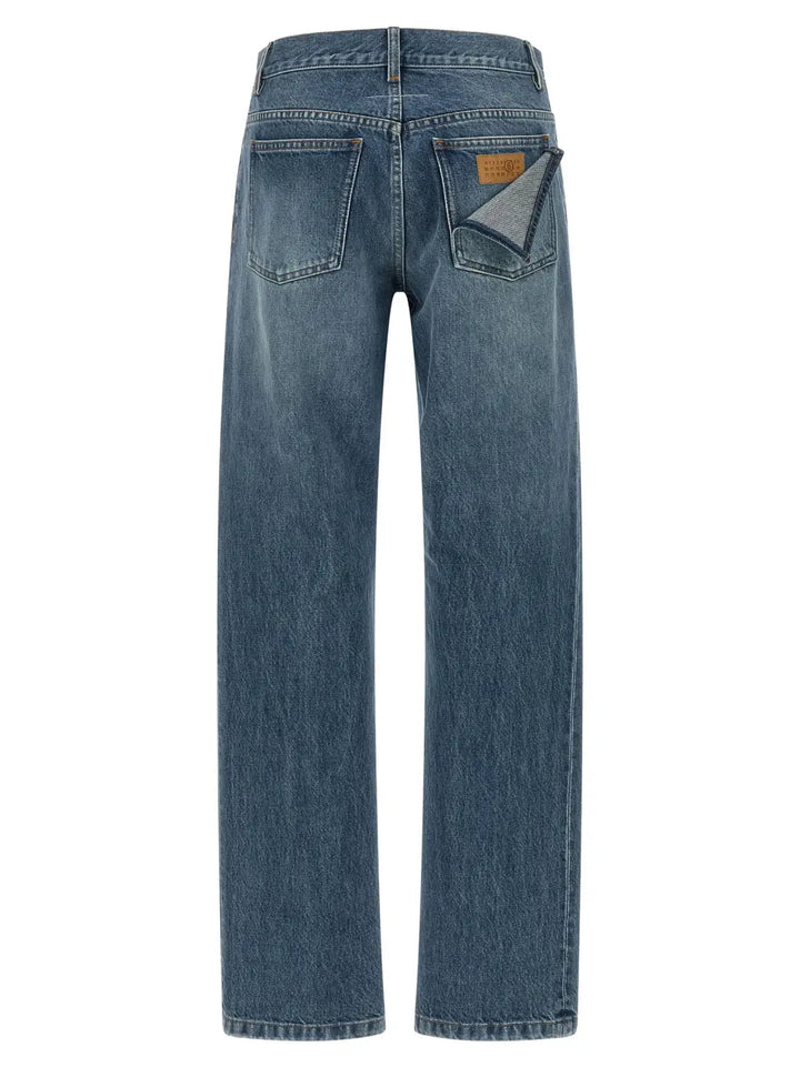 Mm6 Maison Margiela Blue Cotton Straight-leg Jeans