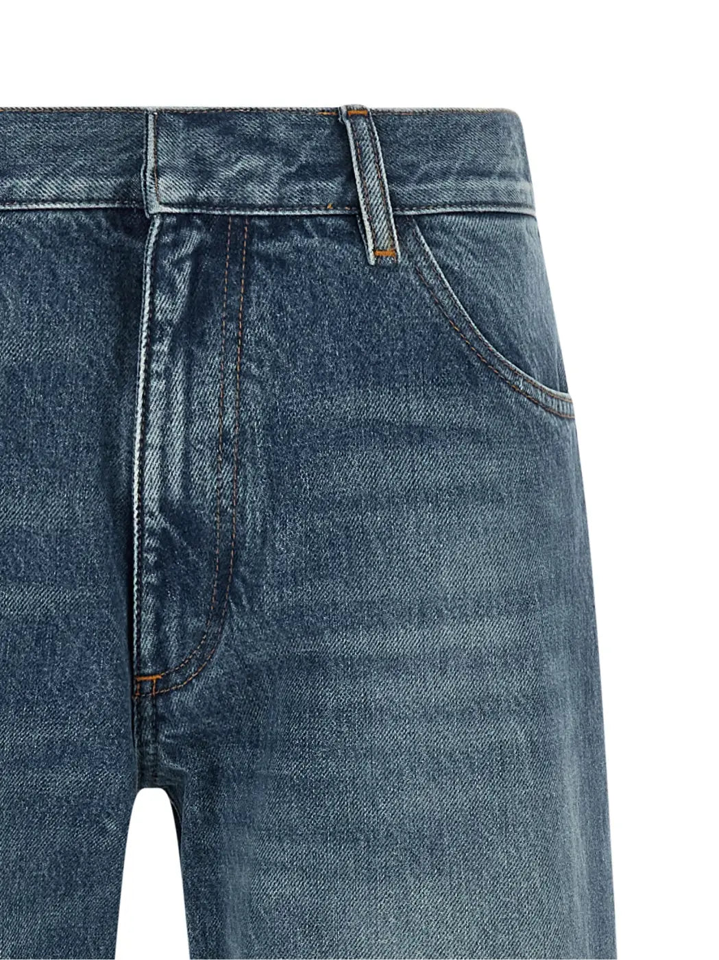 Mm6 Maison Margiela Blue Cotton Straight-leg Jeans