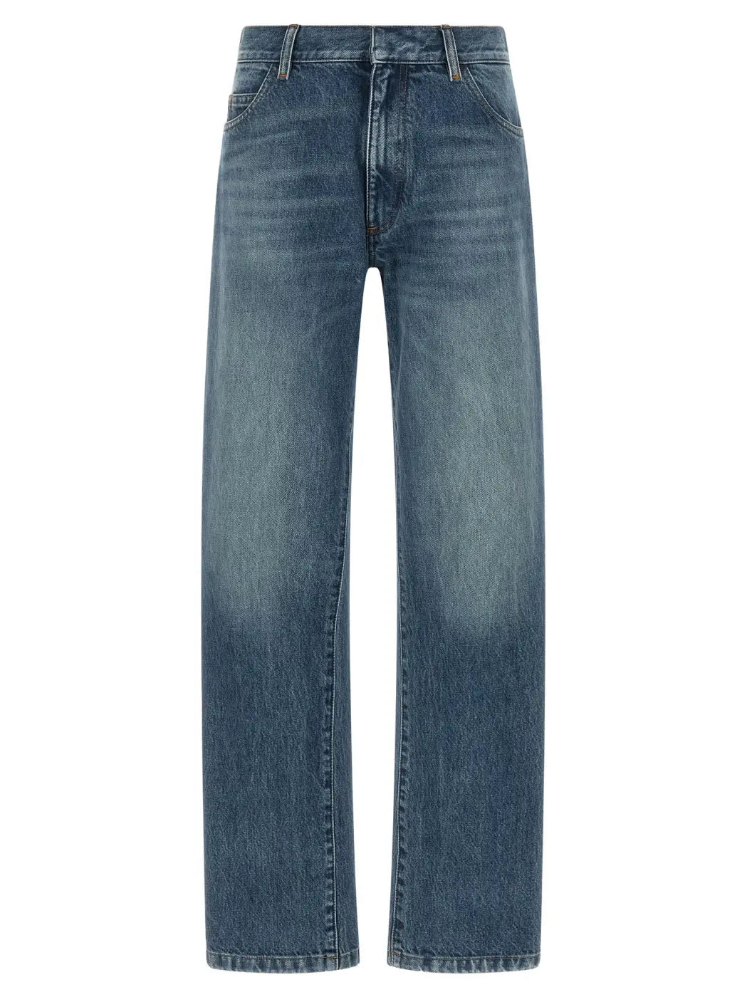 Mm6 Maison Margiela Blue Cotton Straight-leg Jeans