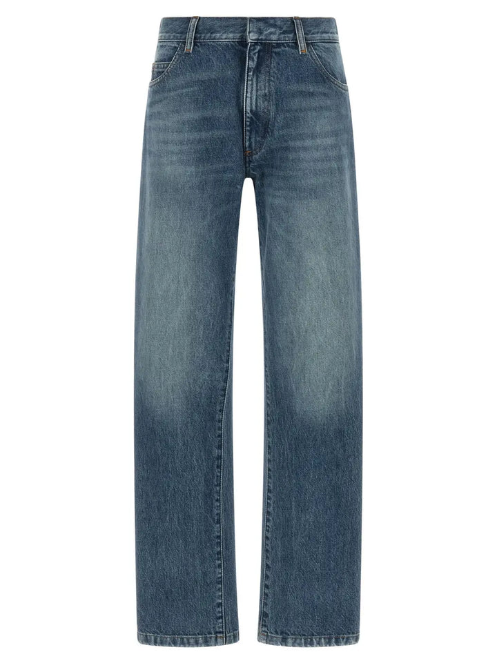 Mm6 Maison Margiela Blue Cotton Straight-leg Jeans