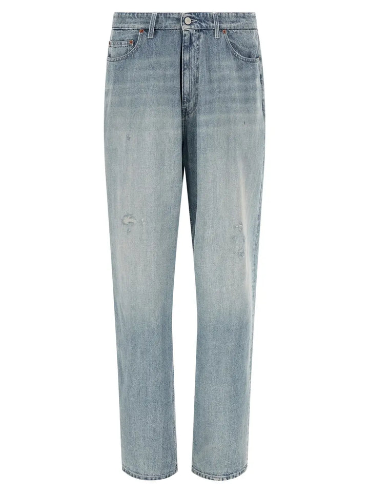 Mm6 Maison Margiela Blue Cotton Straight-leg Jeans