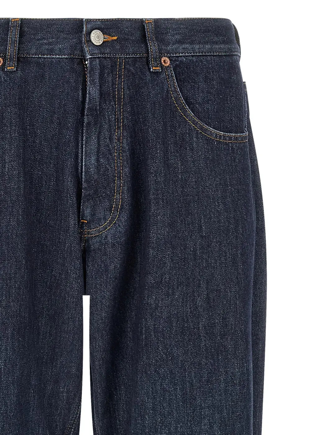 Mm6 Maison Margiela Blue Cotton Straight-leg Jeans