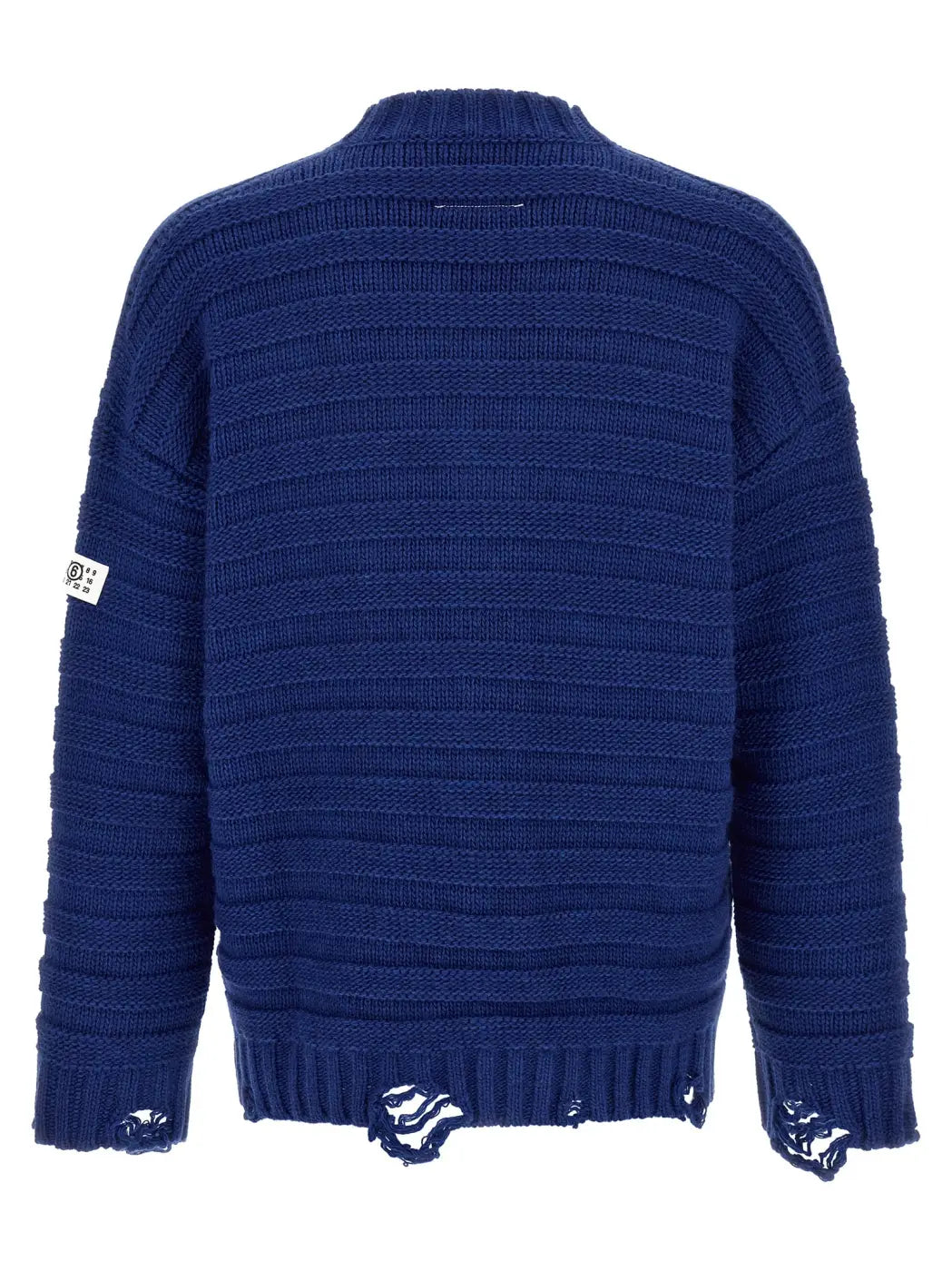 Mm6 Maison Margiela Blue Virgin Wool Cardigan