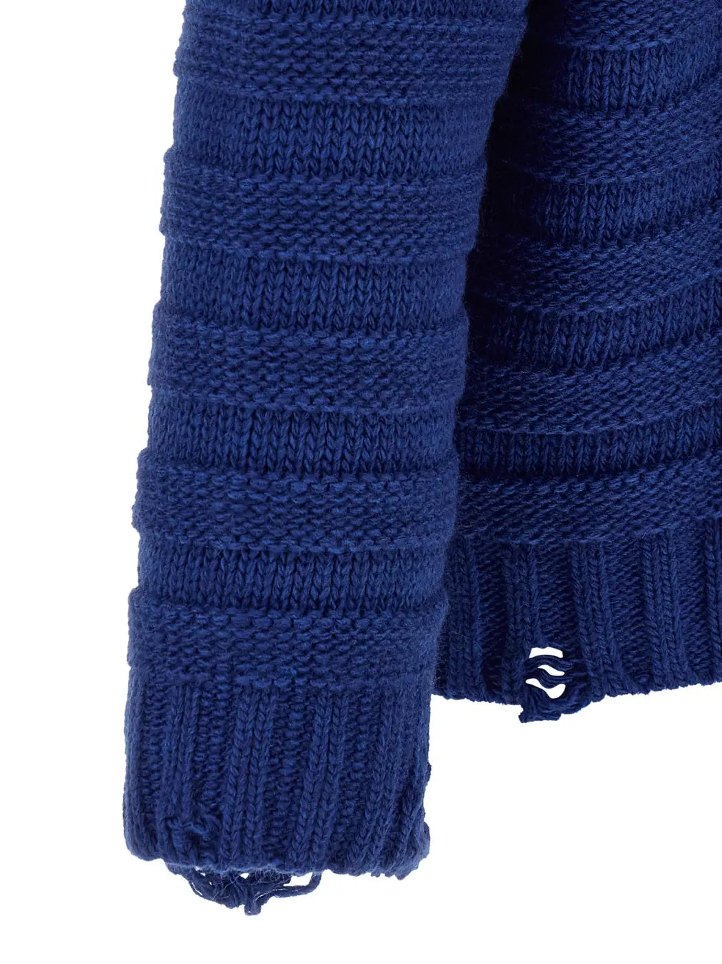 Mm6 Maison Margiela Blue Virgin Wool Cardigan