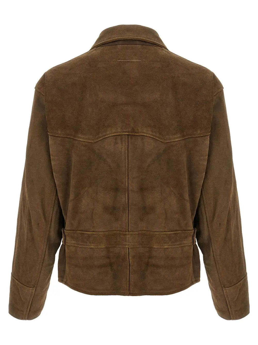Mm6 Maison Margiela Brown Calfskin Leather Jacket
