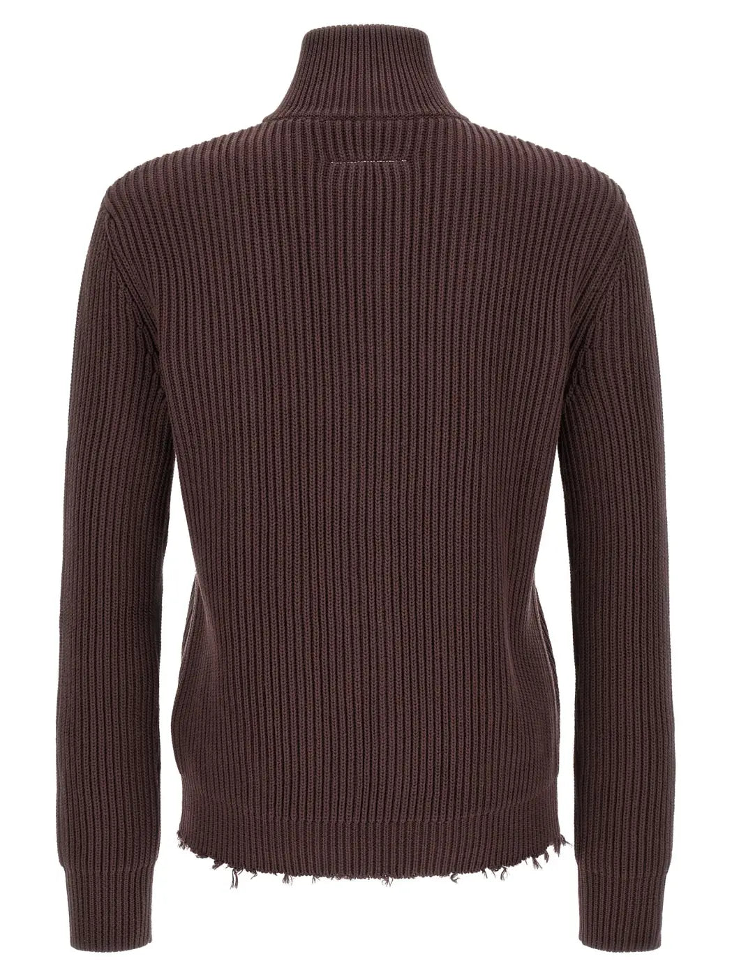 Mm6 Maison Margiela Brown Cotton Cardigan