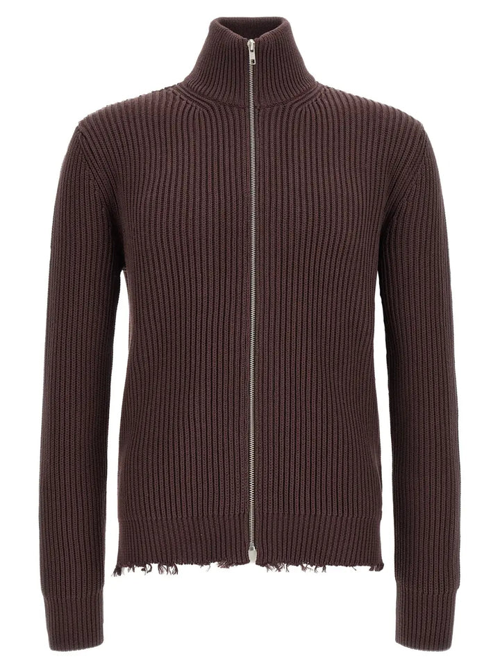 Mm6 Maison Margiela Brown Cotton Cardigan
