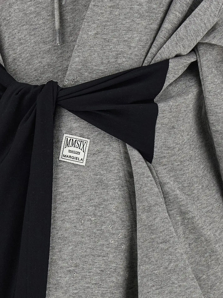 Mm6 Maison Margiela Gray Cotton Short Dress