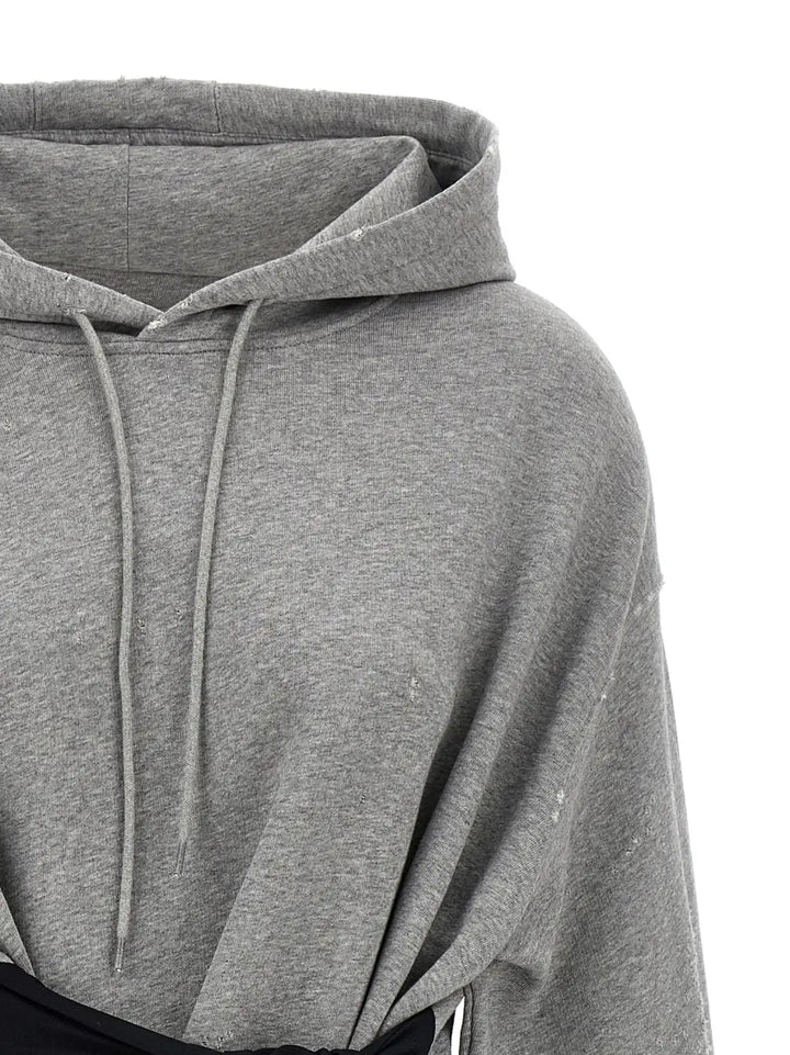 Mm6 Maison Margiela Gray Cotton Short Dress