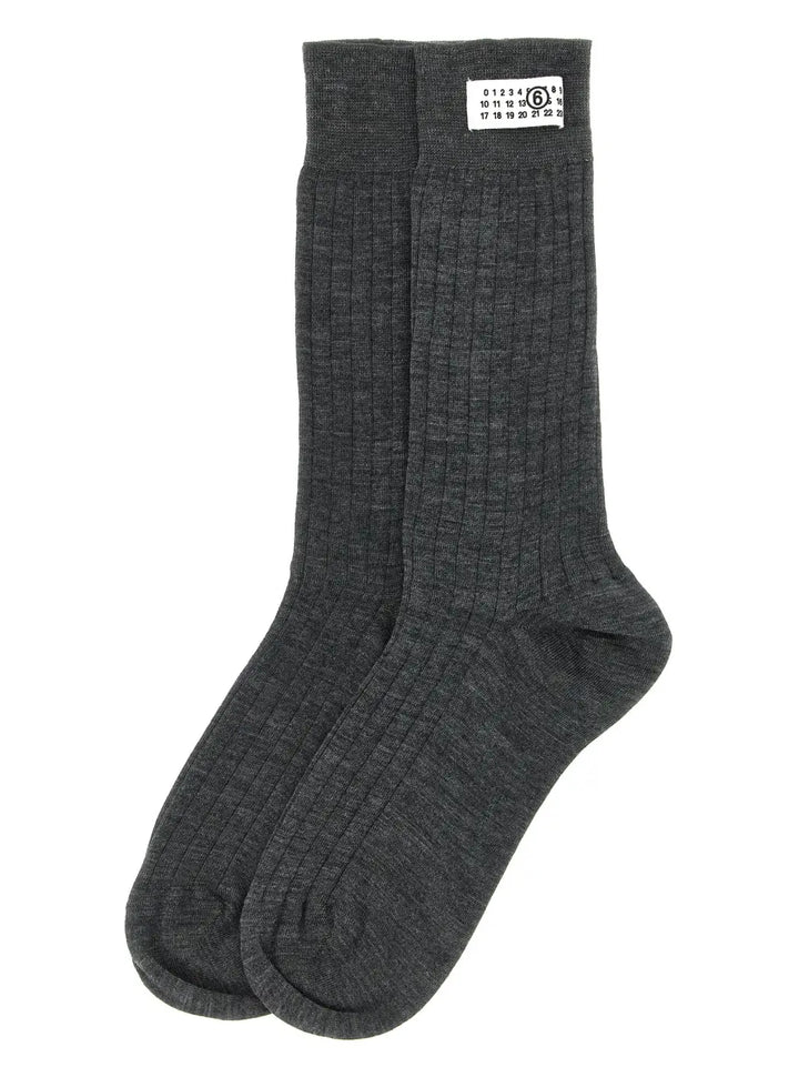 Mm6 Maison Margiela Gray Wool Socks