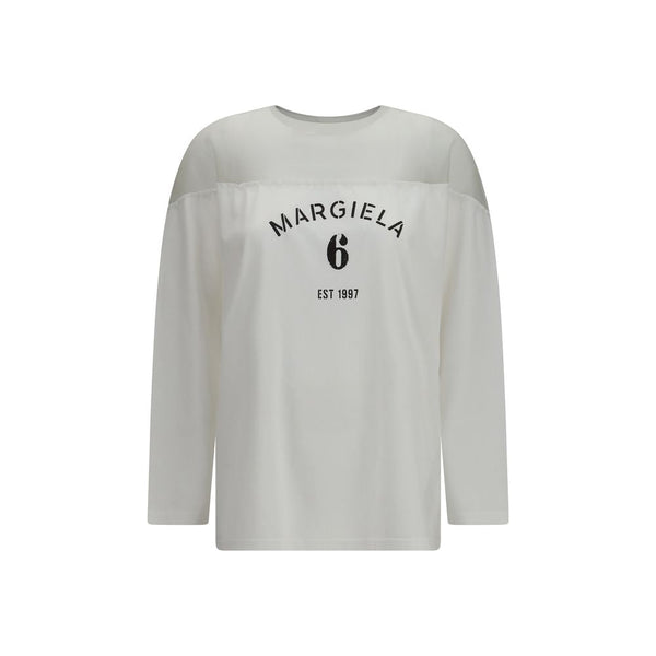 MM6 - White Cotton Long Sleeve T-Shirt