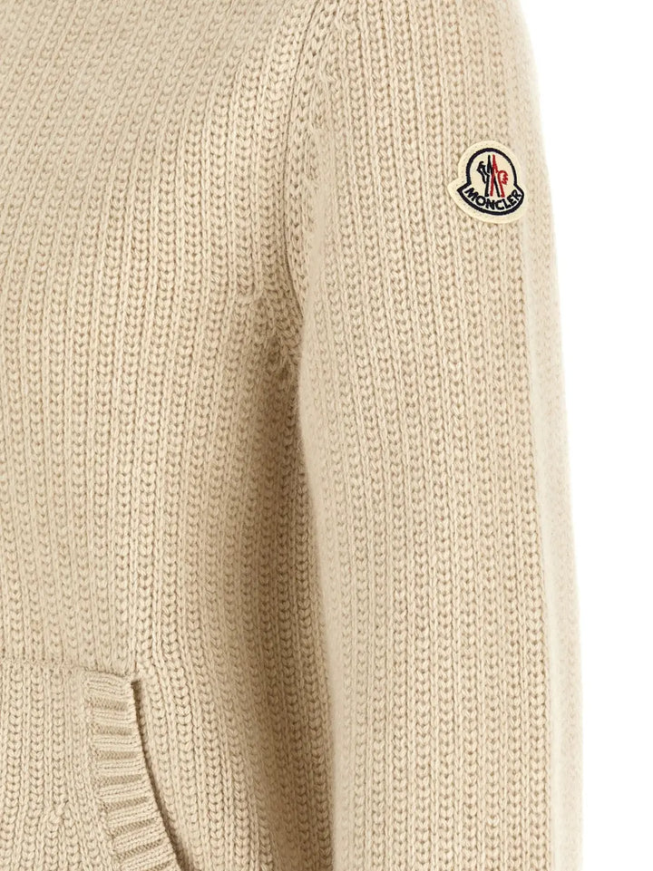 Moncler Beige Virgin Wool Cardigan