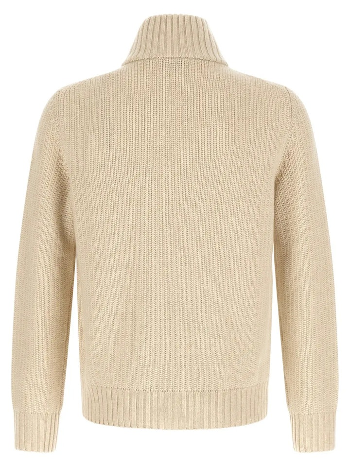Moncler Beige Virgin Wool Cardigan
