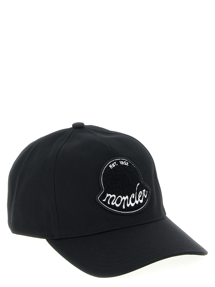 Moncler Black Cotton Cap (baseball Hat)