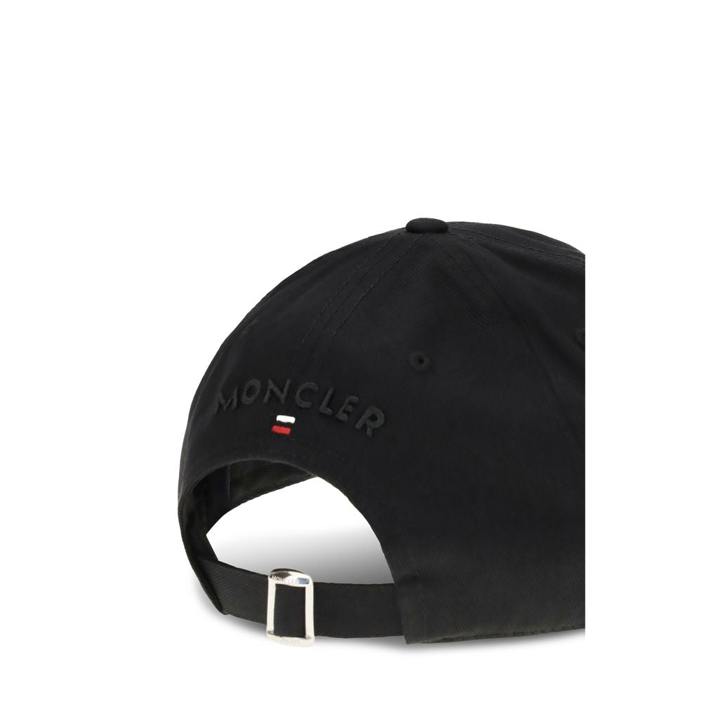 Moncler Black Cotton Cap (baseball Hat)