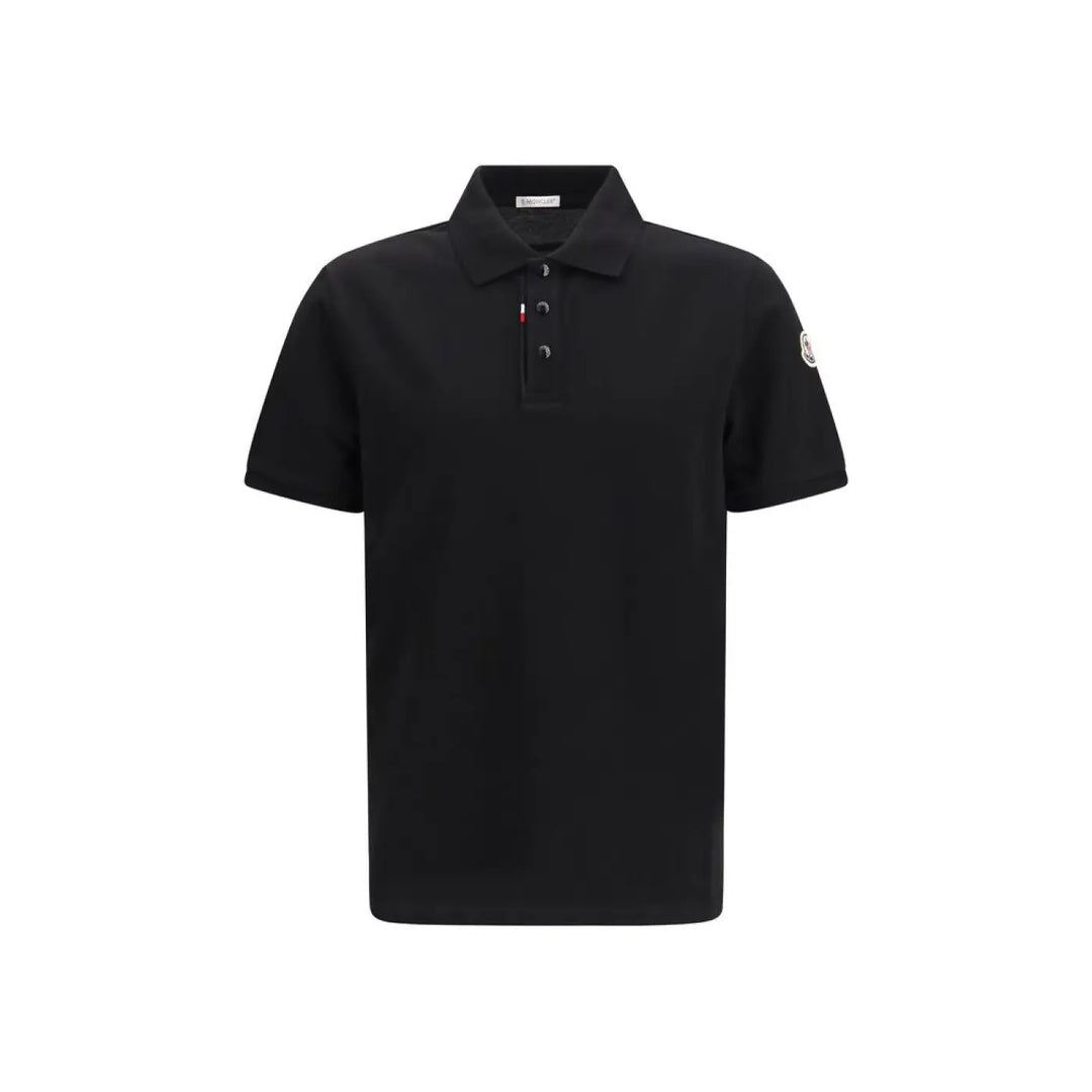 Moncler Black Cotton Polo Shirt