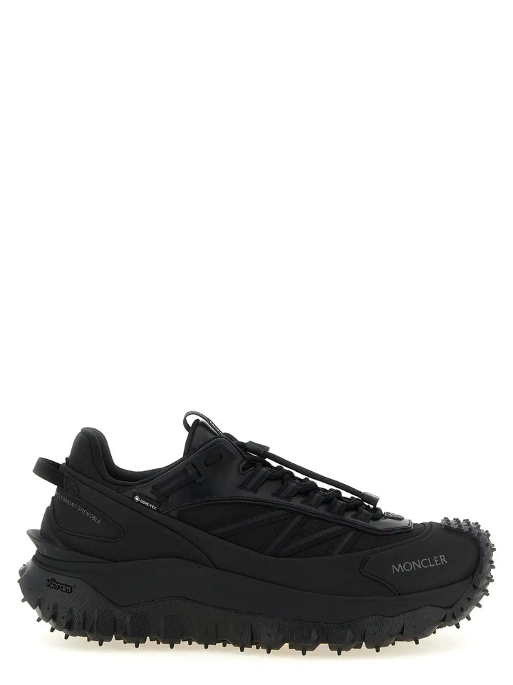 Moncler Black Leather Athletic Sneakers