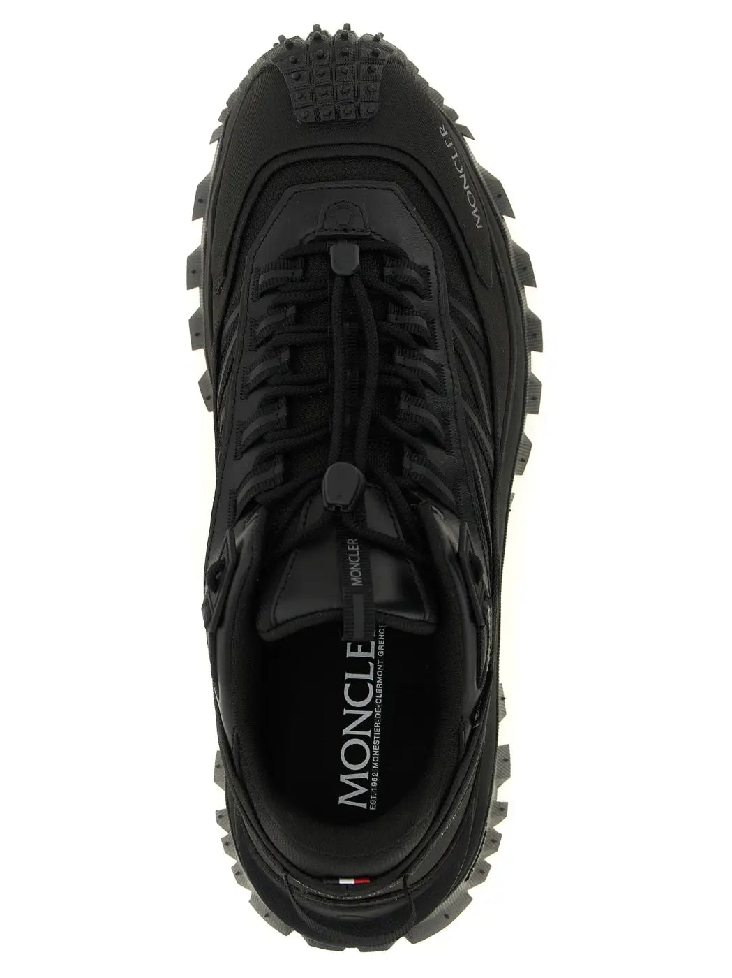 Moncler Black Leather Athletic Sneakers