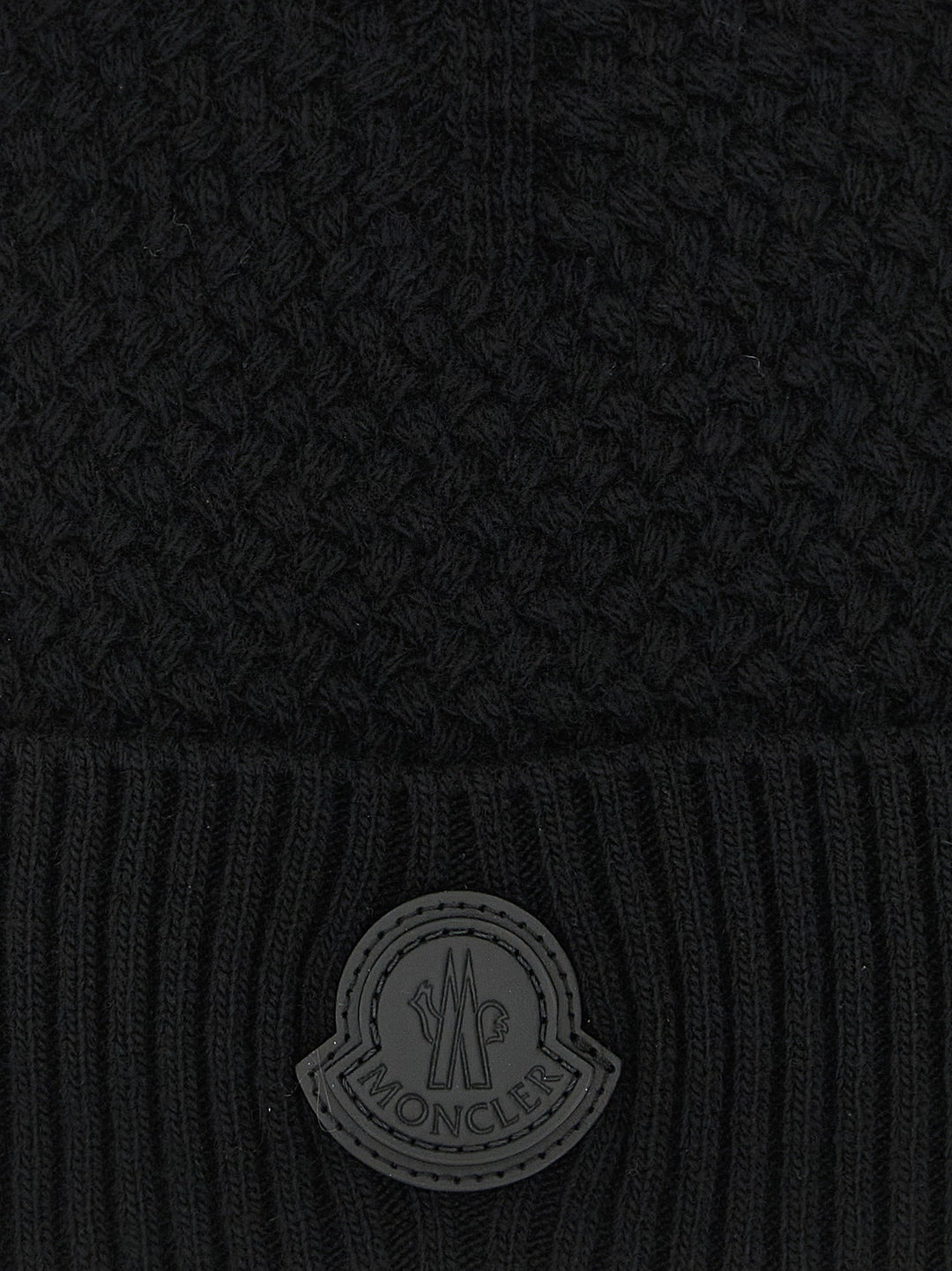 Moncler Black Leather Beanie