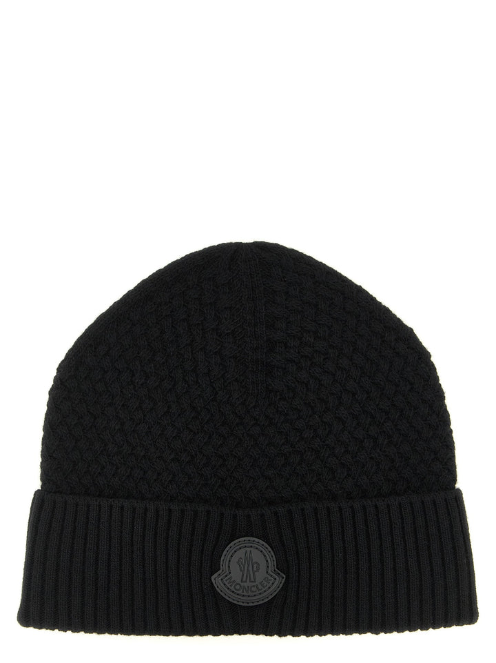 Moncler Black Leather Beanie