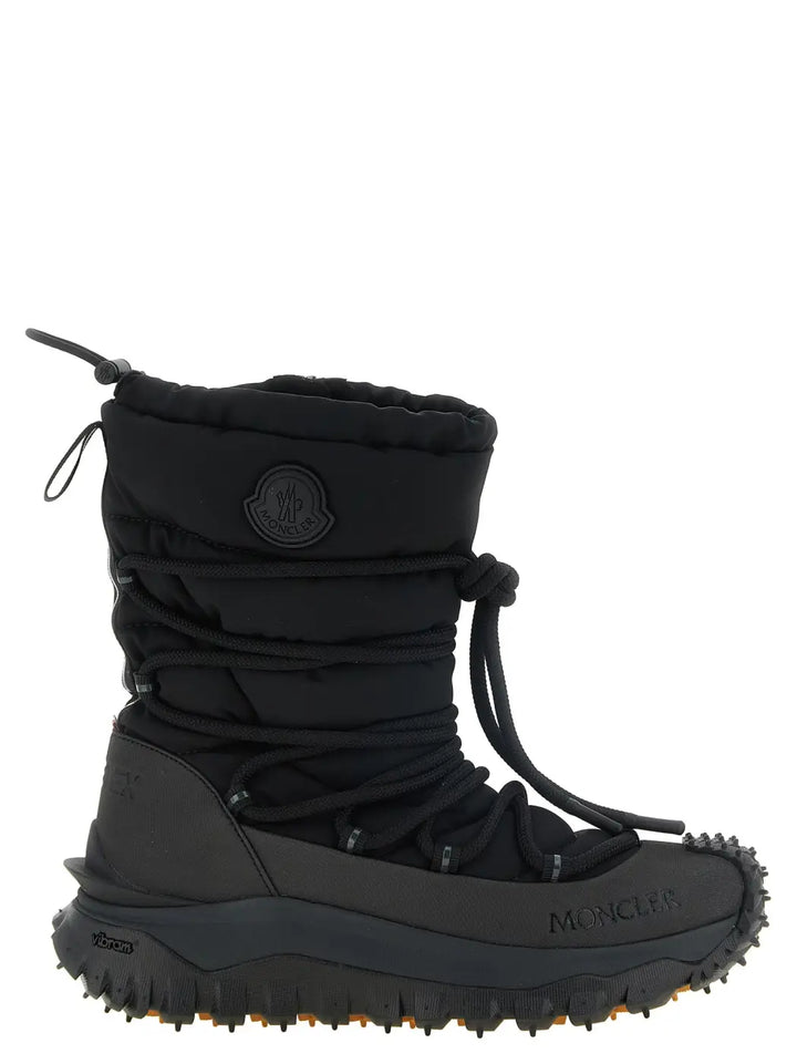 Moncler Black Polyamide Lace-up Boots
