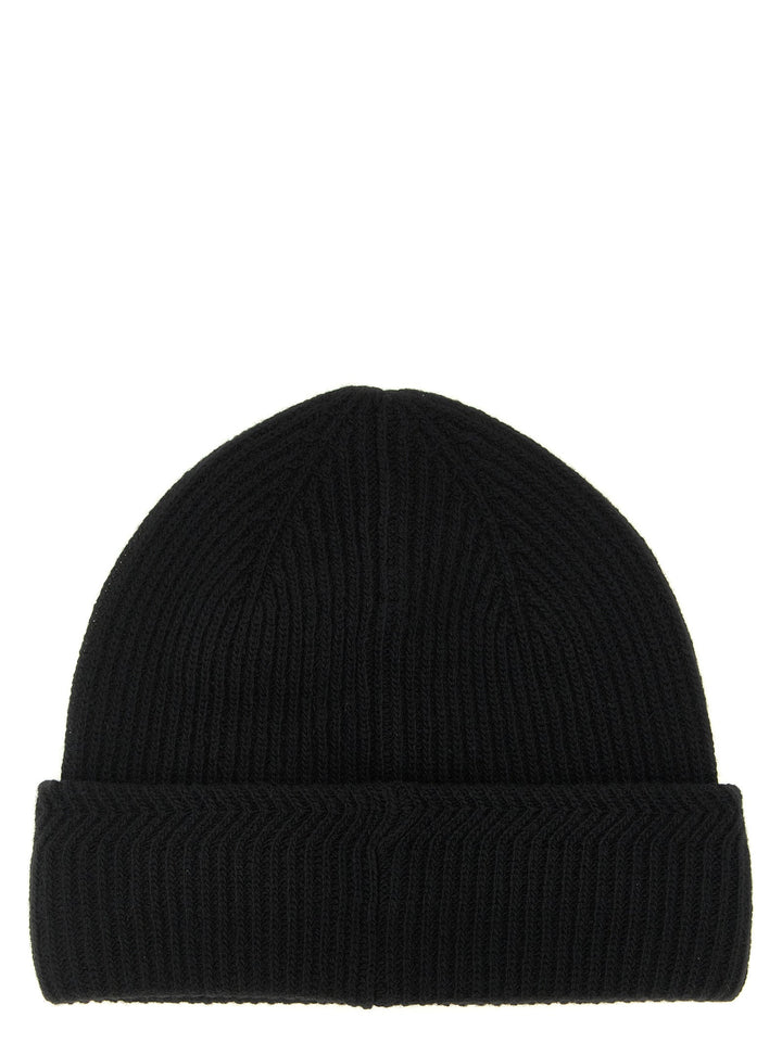 Moncler Black Virgin Wool Beanie