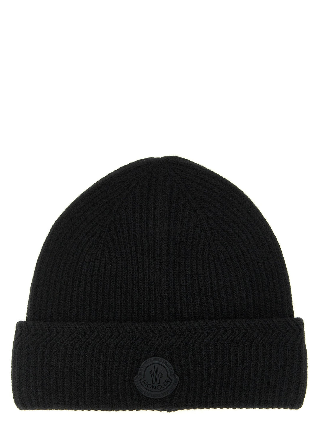 Moncler Black Virgin Wool Beanie
