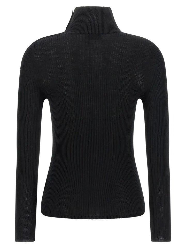 Moncler Black Virgin Wool Cardigan