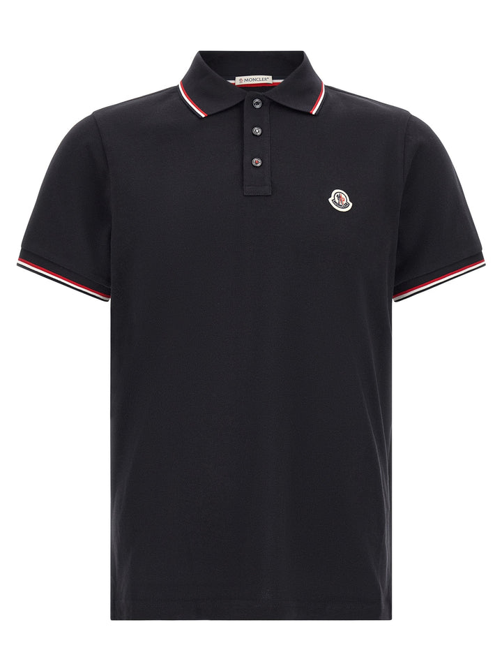Moncler Blue Cotton Polo Shirt