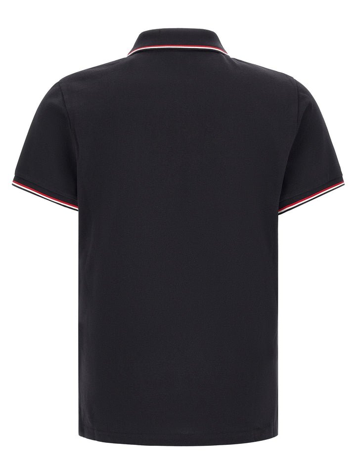 Moncler Blue Cotton Polo Shirt