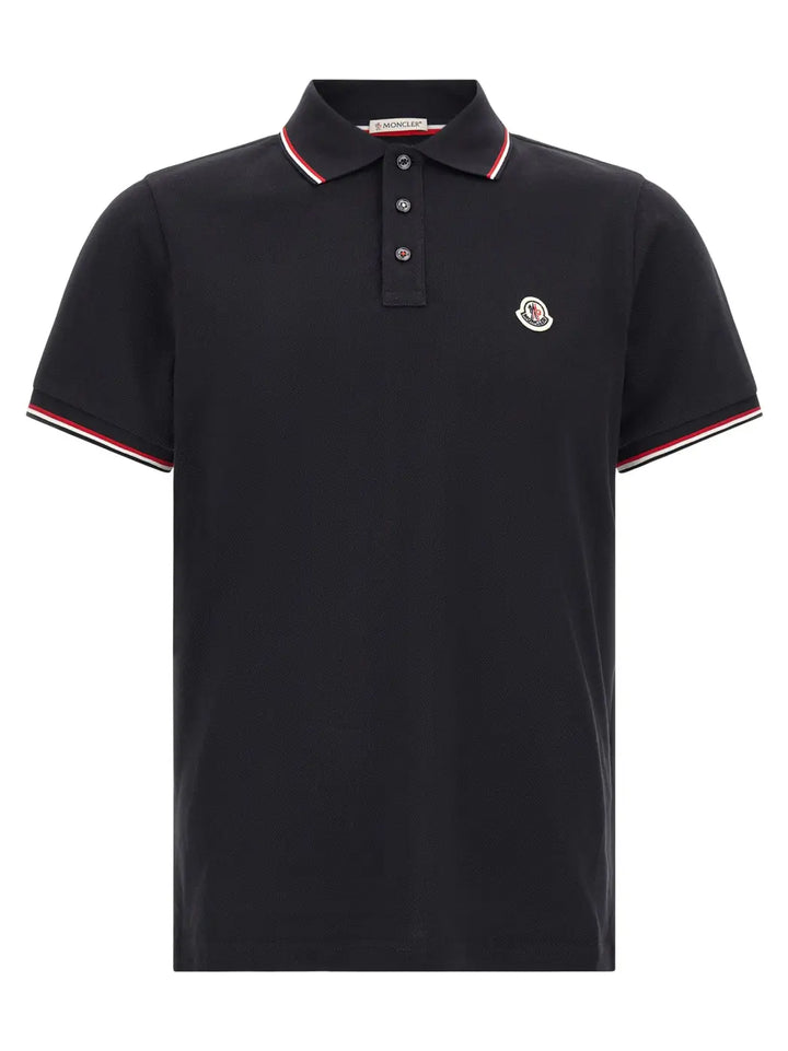 Moncler Blue Cotton Polo Shirt