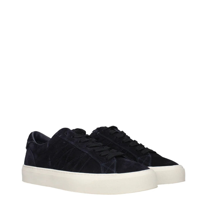 Moncler Blue Leather Low Top Sneakers