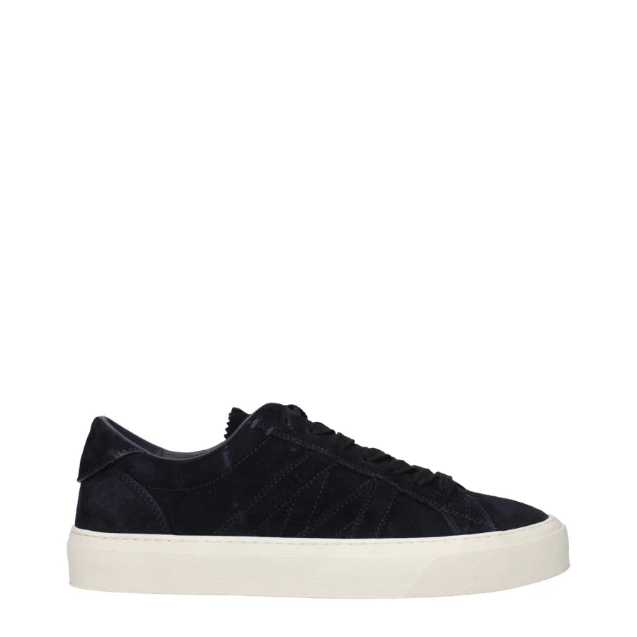 Moncler Blue Leather Low Top Sneakers