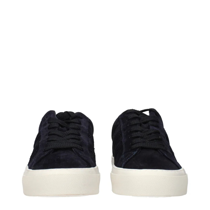 Moncler Blue Leather Low Top Sneakers